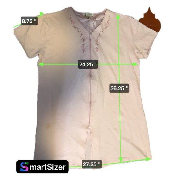 Of the Moment Light Pink Flower Embroidered Full Zip Robe Sz 1X - Picture 8 of 8